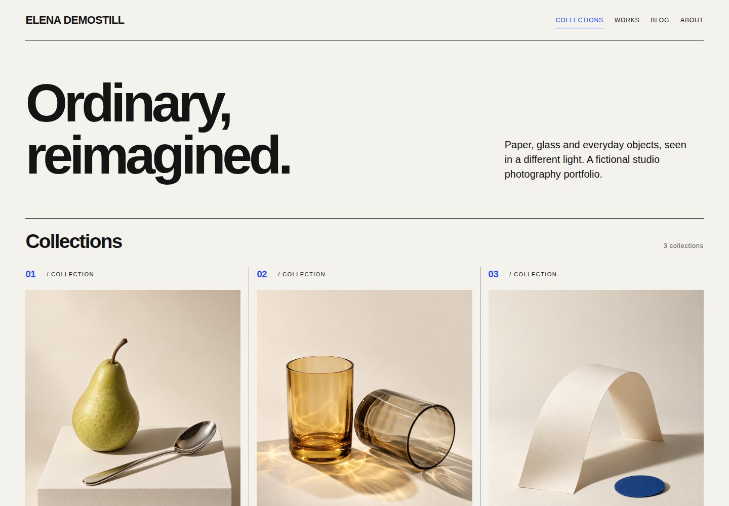Portfolio website preview: Elena Demostill